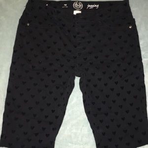 Girls black heart jeggings